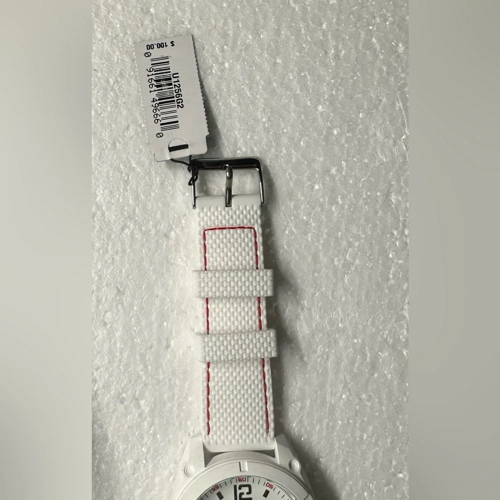Guess Men's Watch‎ Multifunction W1256G2 Dash White Silicone Wristwatch NWOB.